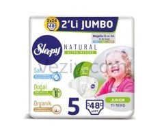 Sleepy Natural Bebek Bezi 5 Numara Junior 2'li Jumbo 48 Adet