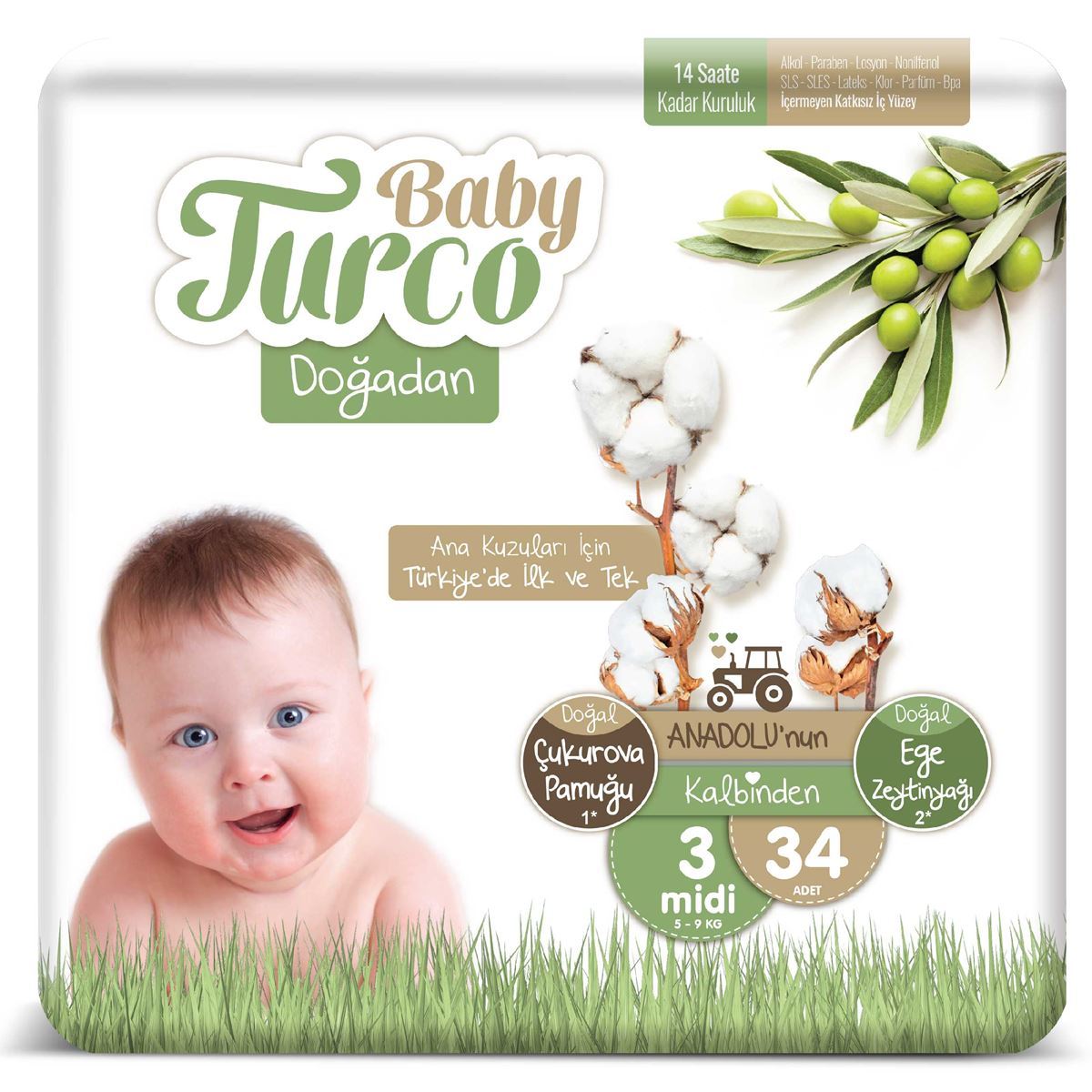Doğadan 3 Numara Midi 34 Adet 5-9 Kg