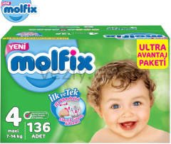 Molfix Ultra Avantaj Paketi 4 Numara Maxi 136'lı