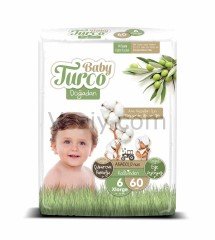 Baby Turco Doğadan Bebek Bezi 16-25 KG 6 Beden 60 Adet