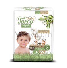 Baby Turco Doğadan Bebek Bezi 16-25 KG 6 Beden 100 Adet