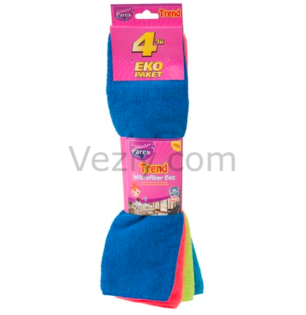 Parex Smart Mikrofiber Temizlik Bezi 4 Adet Çok Renkli