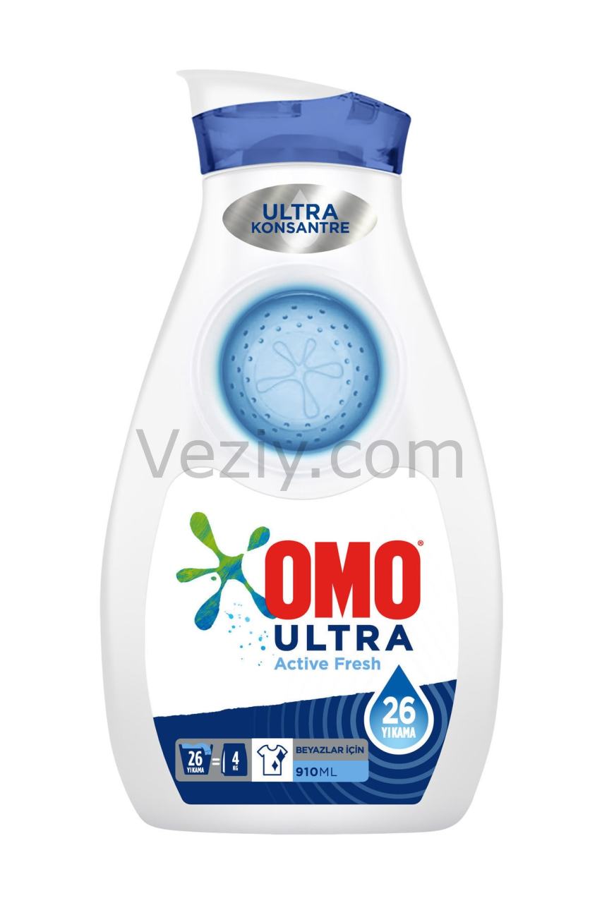 Omo Ultra Active Fresh Beyazlar İçin Sıvı Çamaşır Deterjanı 26 Yıkama 2 x 910 ML