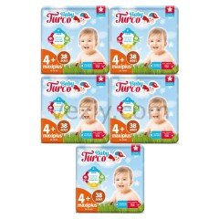 Baby Turco Bebek Bezi 10-15 KG 4+ Beden 5 x 38 Adet