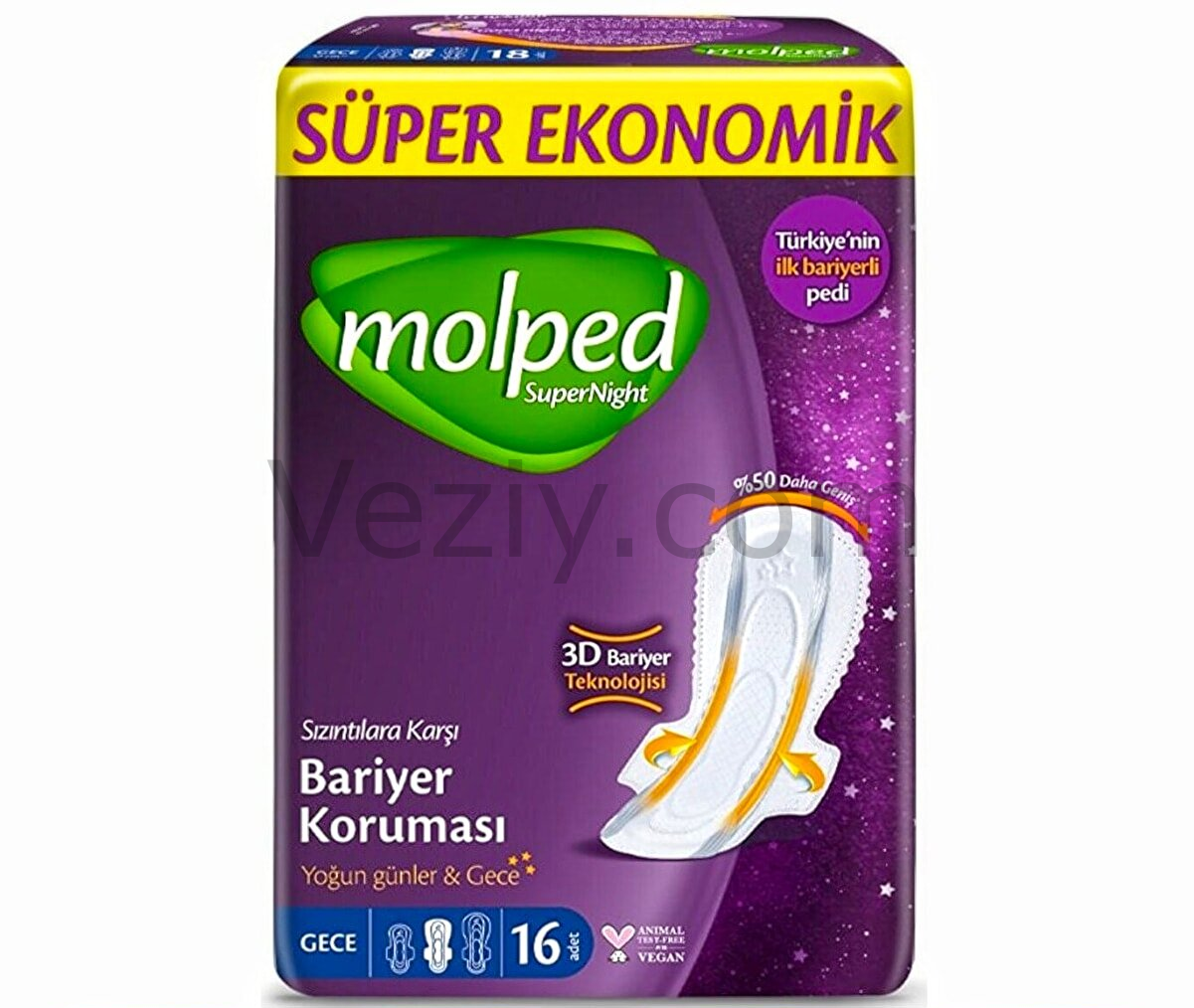 Molped Super Night Süper Gece Hijyenik Ped 16 Adet