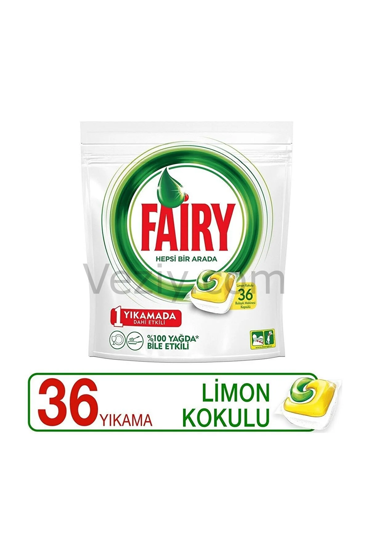 Fairy Hepsi Bir Arada 36 Yıkama Bulaşık Makinesi Deterjanı Kapsülü Limon Kokulu